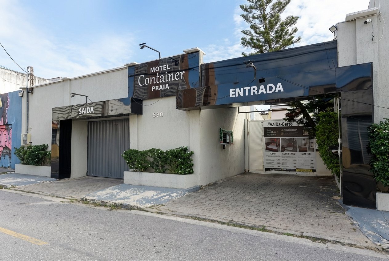 Fachada da unidade Container Praia